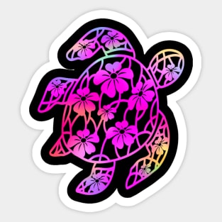 Sea Turtle: Hot Pink Neon Rainbow Boho VSCO Holographic Hippie Vibe Sticker